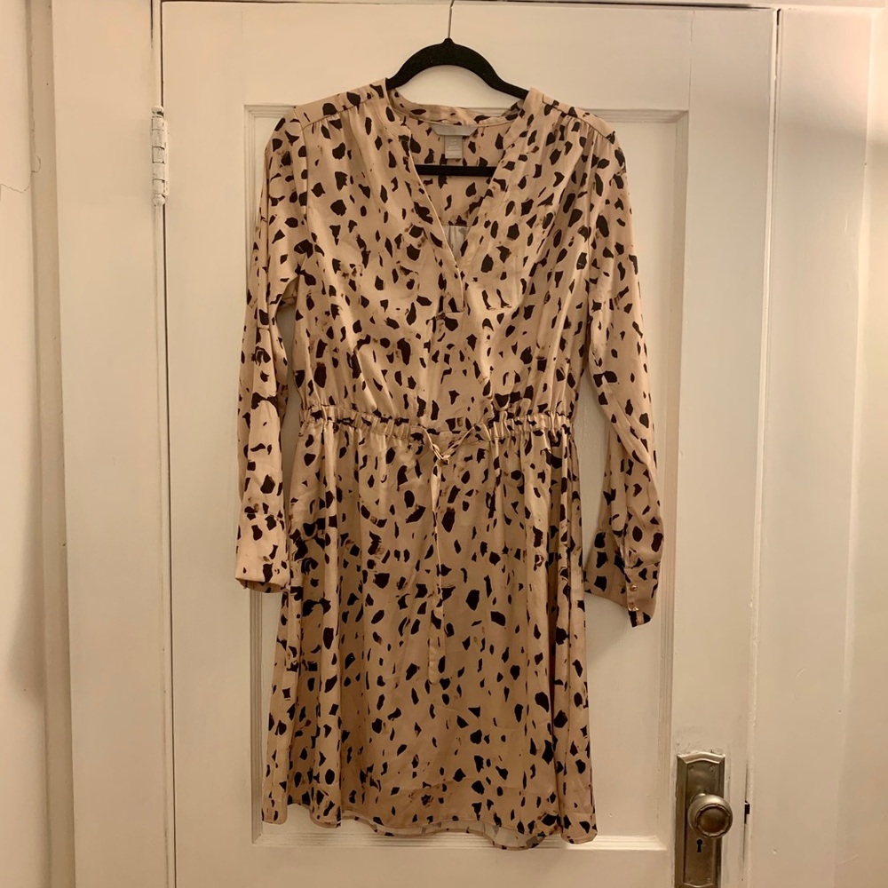 H&M leopard print V-neck dress (M)